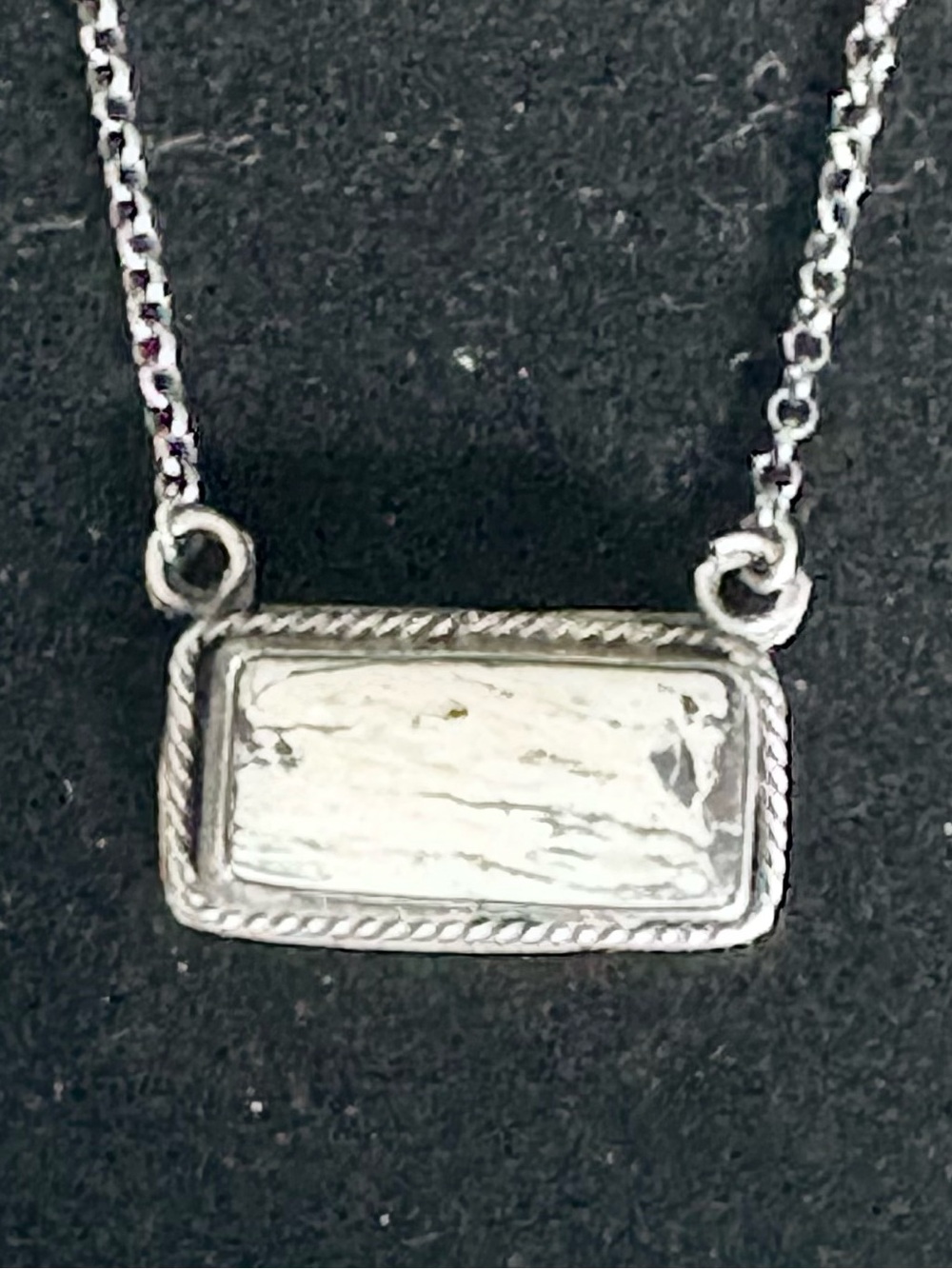 White Buffalo & Sterling Silver Bar Necklace
